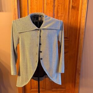 Chloe Madison Black and White Herringbone Blazer